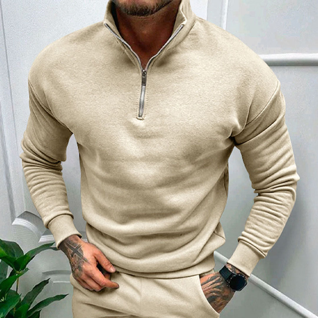 Polo Jumper - Men's Quarter Zip Long Sleeve-Sweaters-Chaps London-Chaps London