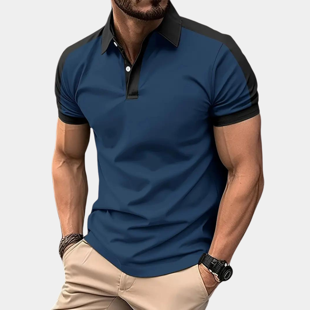Polo Shirt | Collared | Short Sleeve | Polo T-Shirt | Men's Clothing-Men Summer Shirt-Chaps London-Navy Blue-S-Chaps London