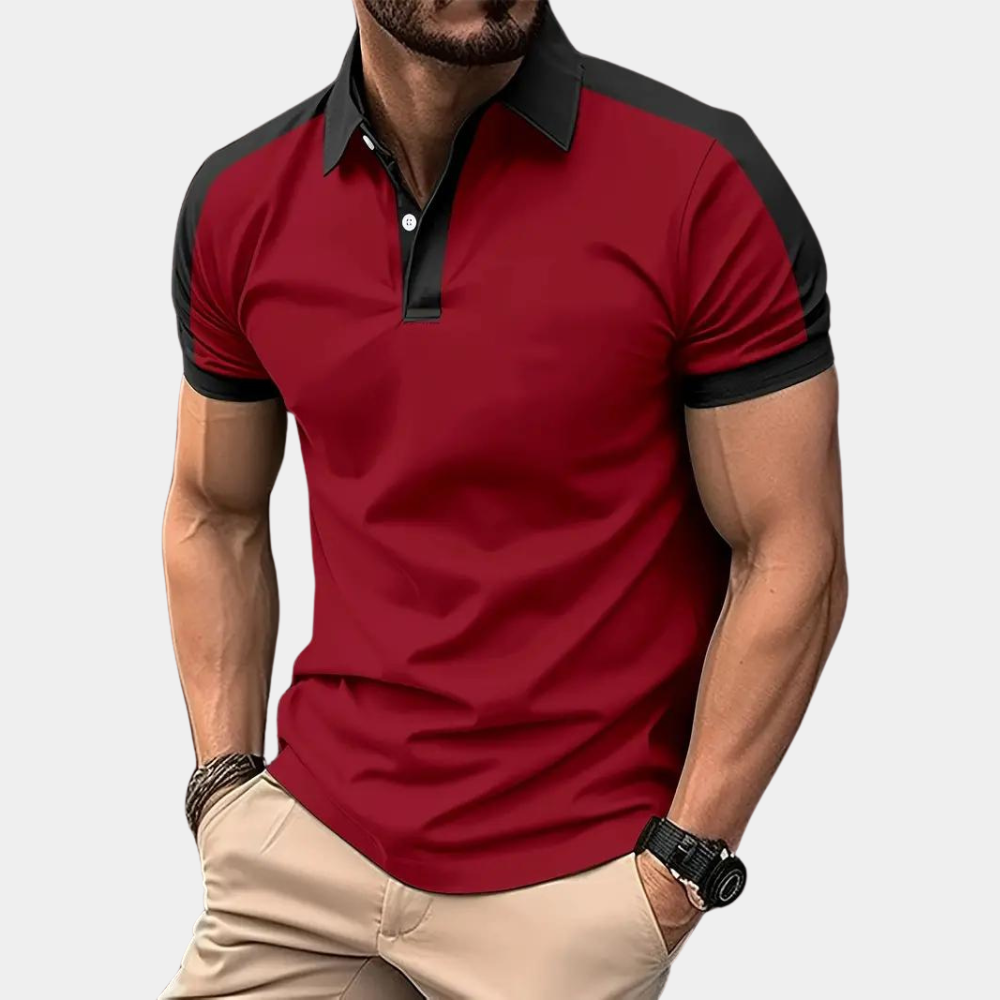 Polo Shirt | Collared | Short Sleeve | Polo T-Shirt | Men's Clothing-Men Summer Shirt-Chaps London-Red-S-Chaps London