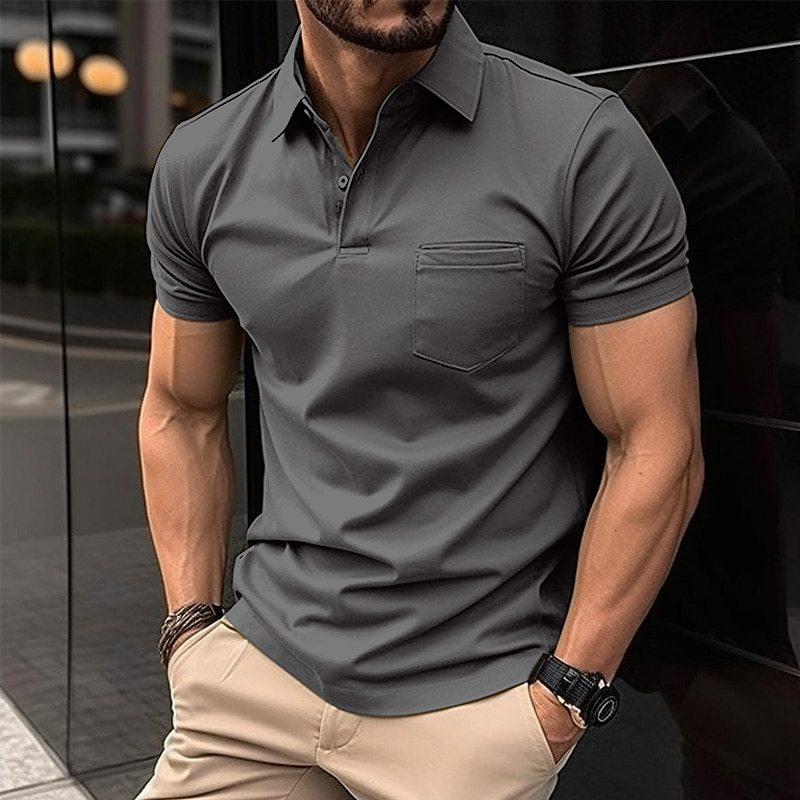 Polo Shirt | Collared | Short Sleeve | Polo T-Shirt | Men's Clothing-T-shirts-Chaps London-Grey-XS-Chaps London