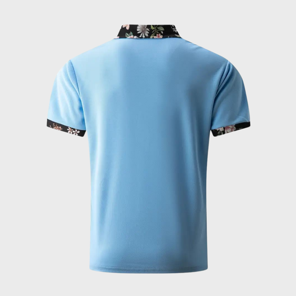 Polo Shirt - Men's Floral Print Short Sleeve-Men Summer Shirt-Chaps London-Chaps London