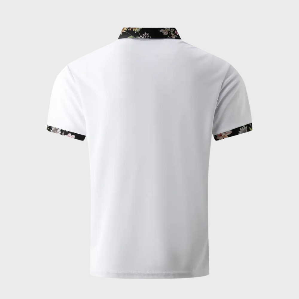 Polo Shirt - Men's Floral Print Short Sleeve-Men Summer Shirt-Chaps London-Chaps London