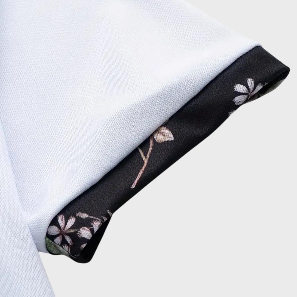 Polo Shirt - Men's Floral Print Short Sleeve-Men Summer Shirt-Chaps London-Chaps London