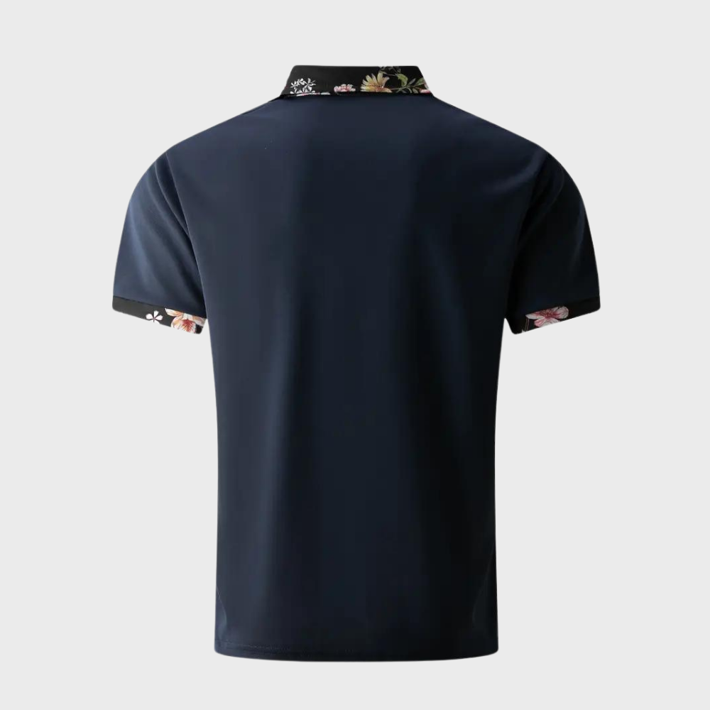 Polo Shirt - Men's Floral Print Short Sleeve-Men Summer Shirt-Chaps London-Chaps London