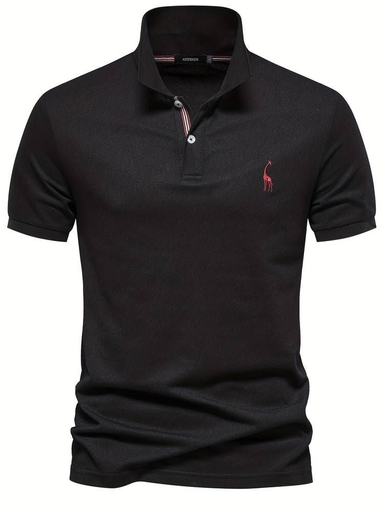 Polo Shirt - Short Sleeve Collared Men's Polo-Polos-Chaps London-Black-S-Chaps London