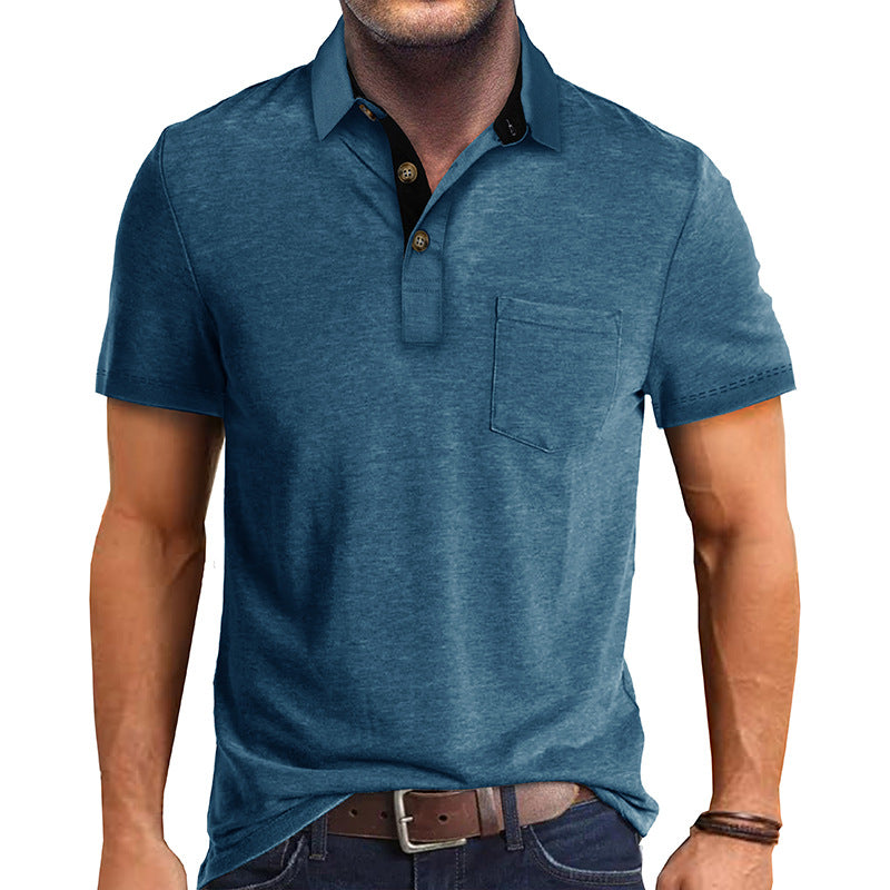 Polo T-Shirt | Collared | Short Sleeve | Polo Shirt | Men's Shirt-Polos-Chaps London-Blue-S-Chaps London