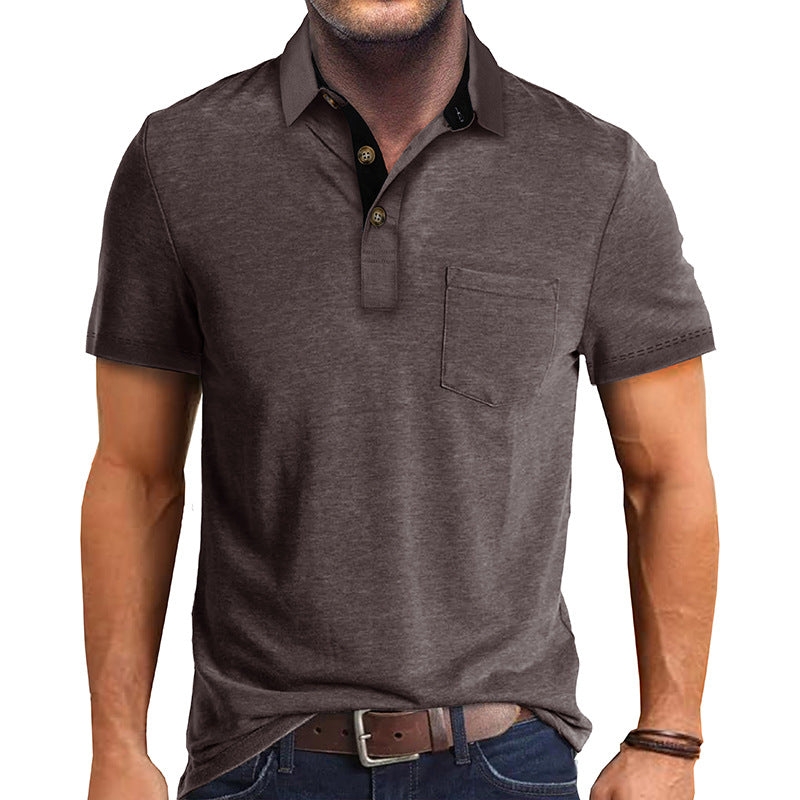 Polo T-Shirt | Collared | Short Sleeve | Polo Shirt | Men's Shirt-Polos-Chaps London-Brown-S-Chaps London