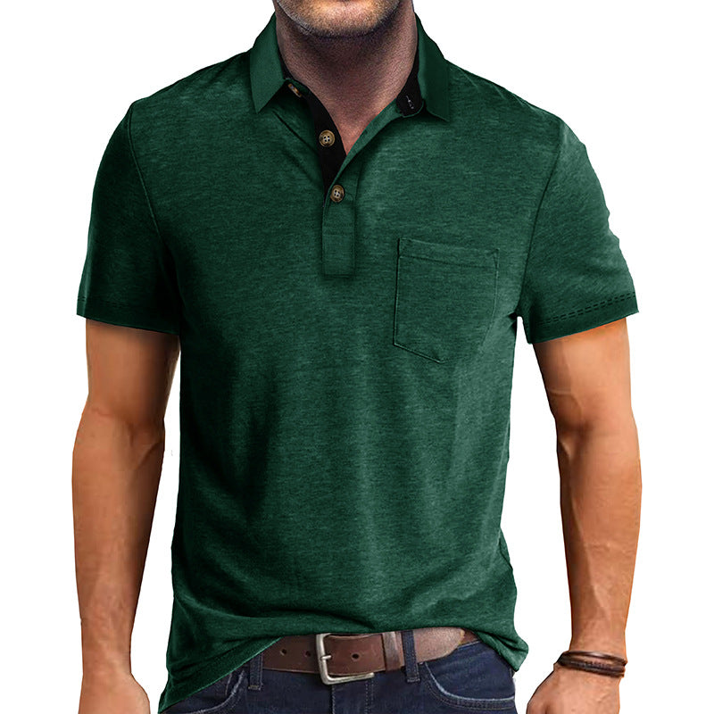 Polo T-Shirt | Collared | Short Sleeve | Polo Shirt | Men's Shirt-Polos-Chaps London-Green-S-Chaps London