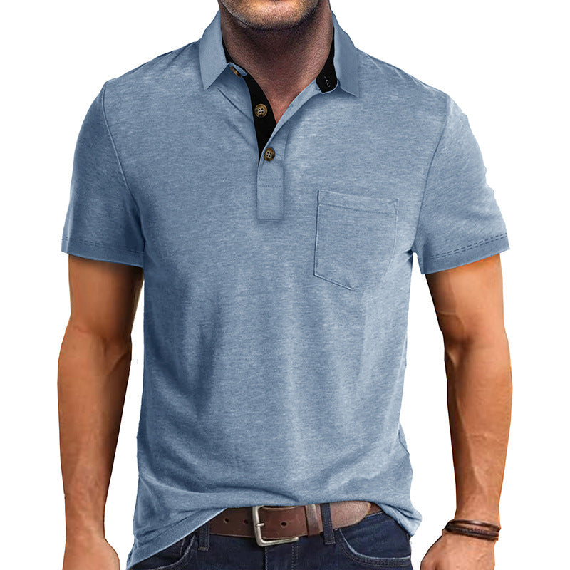 Polo T-Shirt | Collared | Short Sleeve | Polo Shirt | Men's Shirt-Polos-Chaps London-Light Blue-S-Chaps London