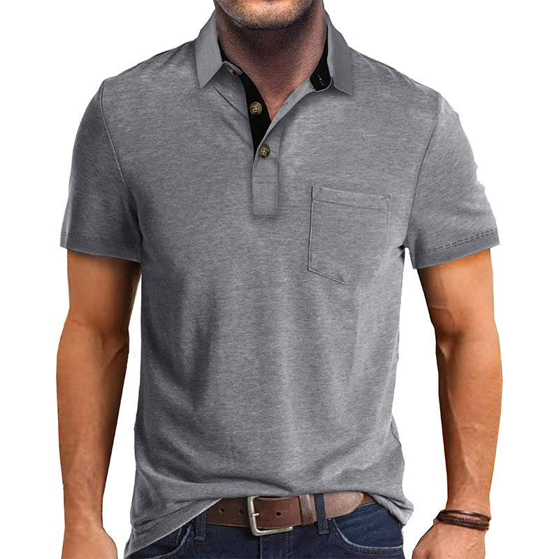 Polo T-Shirt | Collared | Short Sleeve | Polo Shirt | Men's Shirt-Polos-Chaps London-Light Grey-S-Chaps London