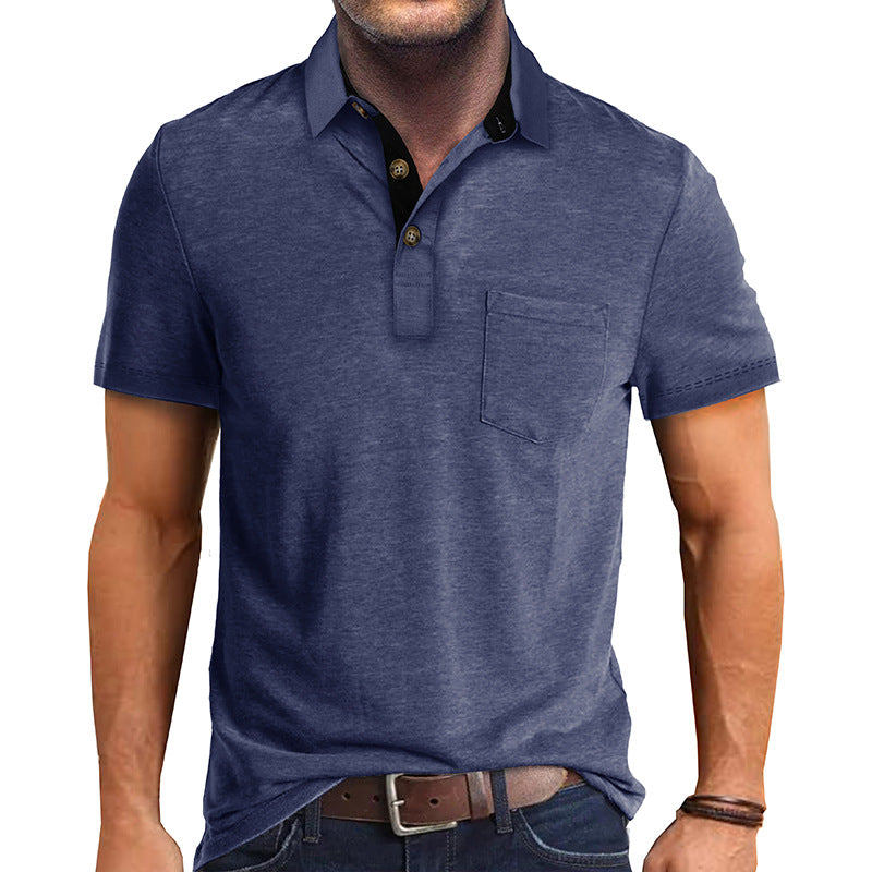 Polo T-Shirt | Collared | Short Sleeve | Polo Shirt | Men's Shirt-Polos-Chaps London-Navy Blue-S-Chaps London