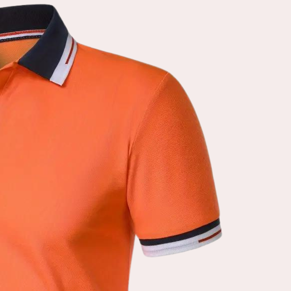 Polo T-Shirt - Orange - Shirt Sleeve - Polo Shirt - Men's Clothing-Men Summer Shirt-Chaps London-Chaps London