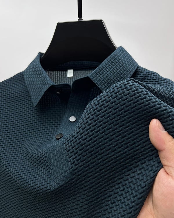 Polo T-Shirt - Shirt Sleeve - Button-Up - Polo Shirts - Men's Shirts-Polos-Chaps London-Blue-S-Chaps London