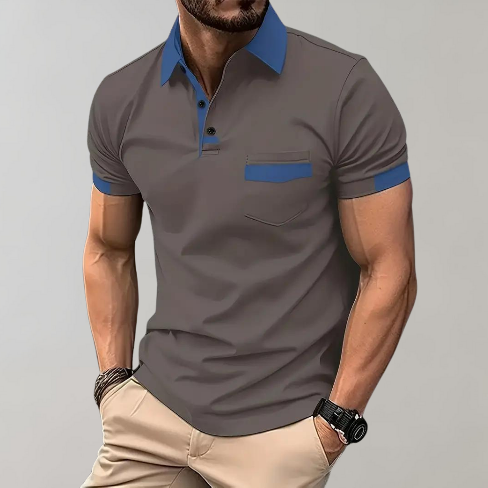 Polo T-Shirt | Short Sleeve | Button Neck | Collared T-Shirt | Men's Shirts-Chaps London-Dark Grey-S-Chaps London