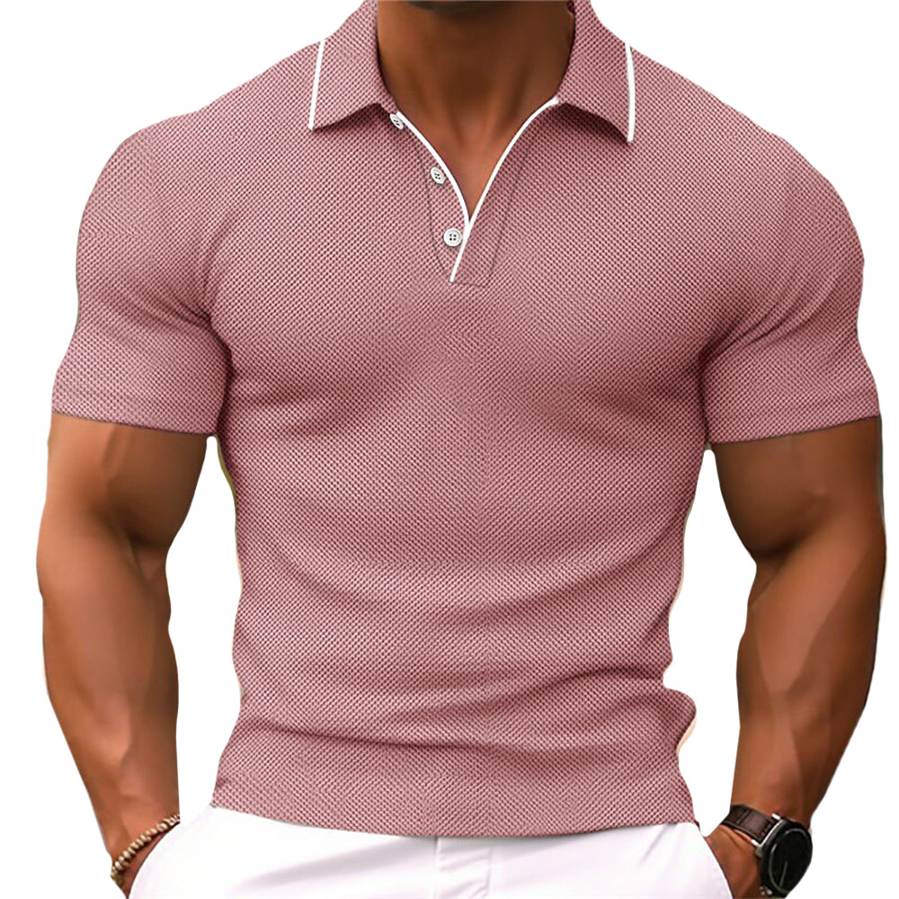 Polo T-Shirt | Short Sleeve | Slim Fit | Polo Shirts | Men's T-Shirts-Men's Polo Shirt-Chaps London-Pink-S-Chaps London