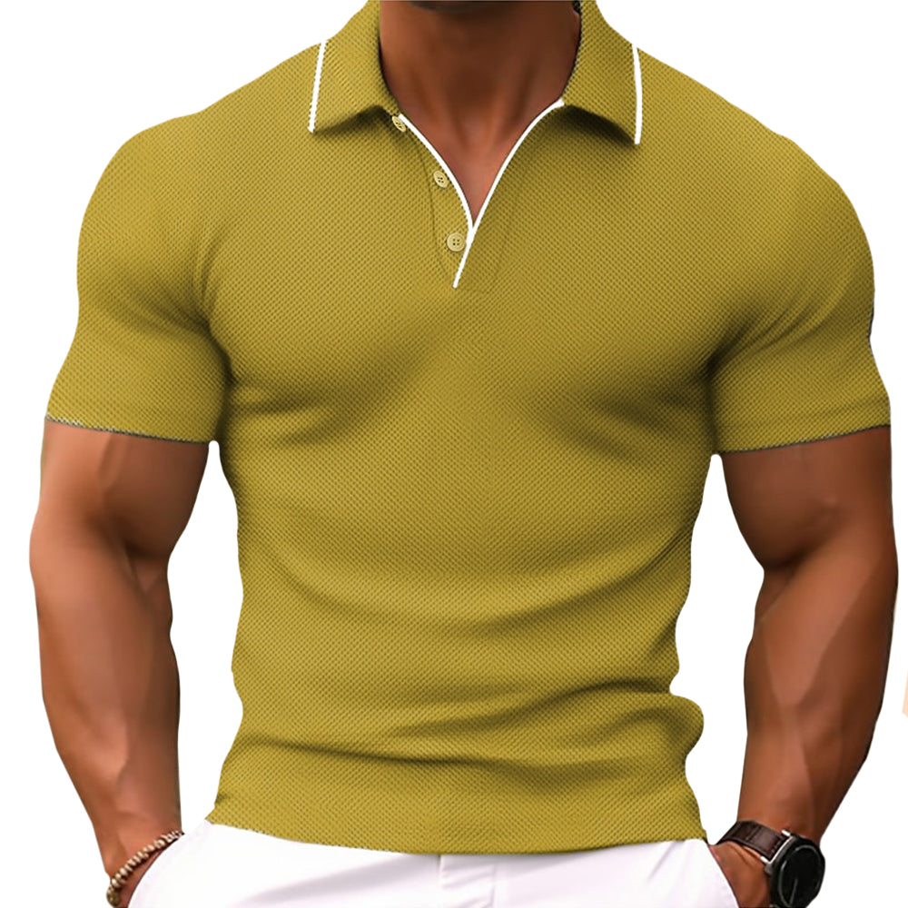 Polo T-Shirt | Short Sleeve | Slim Fit | Polo Shirts | Men's T-Shirts-Men's Polo Shirt-Chaps London-Yellow-S-Chaps London