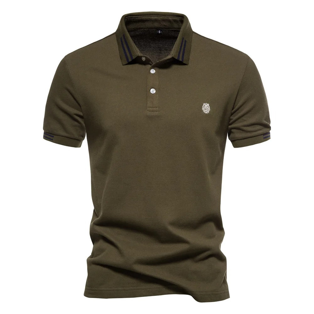 Polo T-Shirt - Slim Fit - Turndown Collar - Polo Shirts - Men's T-Shirts-Men's Polo Shirt-Chaps London-Green-S-Chaps London