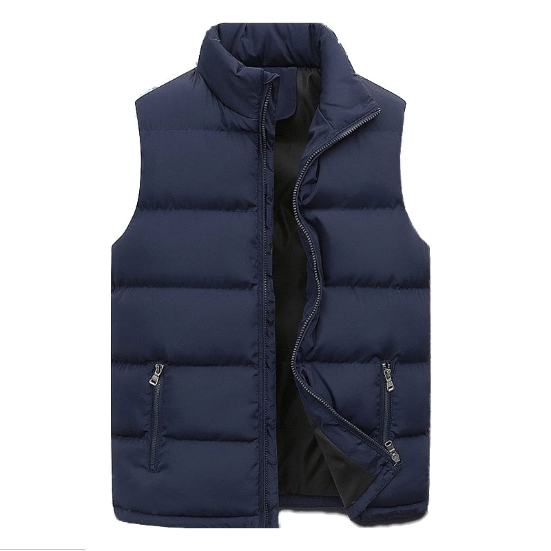 Puffer Gilet - Men's Padded Zip Up Bodywarmer-Men's Puffer Vest-Chaps London-Navy-M-Chaps London
