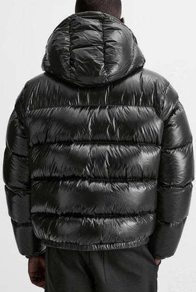 Puffer Jacket - Men's Hooded Black Winter Down Jacket-Jassen-Chaps Herrenmode-Chaps of London