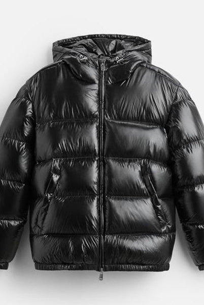 Puffer Jacket - Men's Hooded Black Winter Down Jacket-Jassen-Chaps Herrenmode-Chaps of London