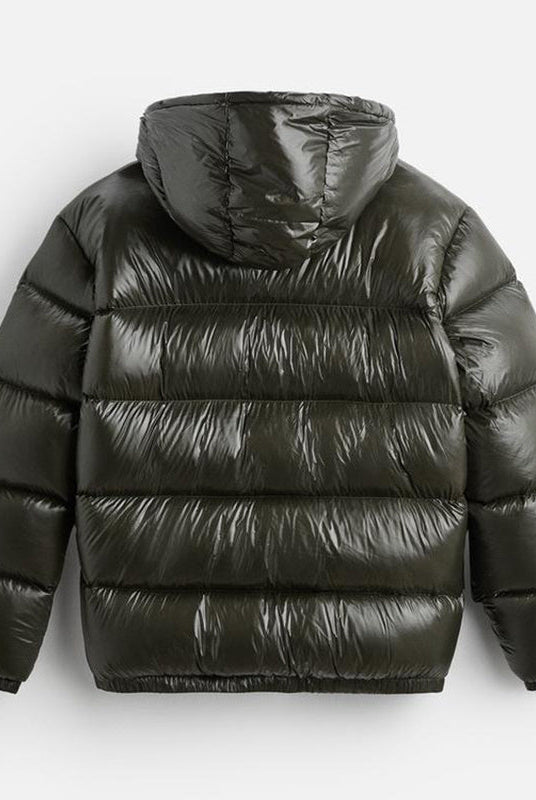 Puffer Jacket - Men's Hooded Black Winter Down Jacket-Jassen-Chaps Herrenmode-Chaps of London