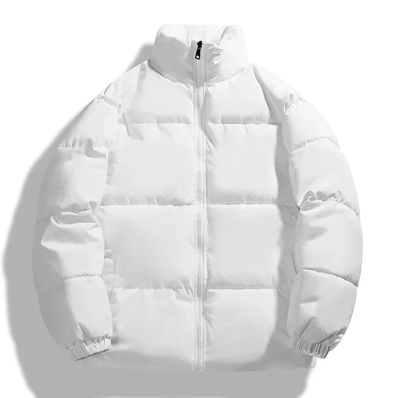 Puffer Jacket - Men's Padded Warm Winter Down-Puffer Jackets-Chaps London-White-M-Chaps London