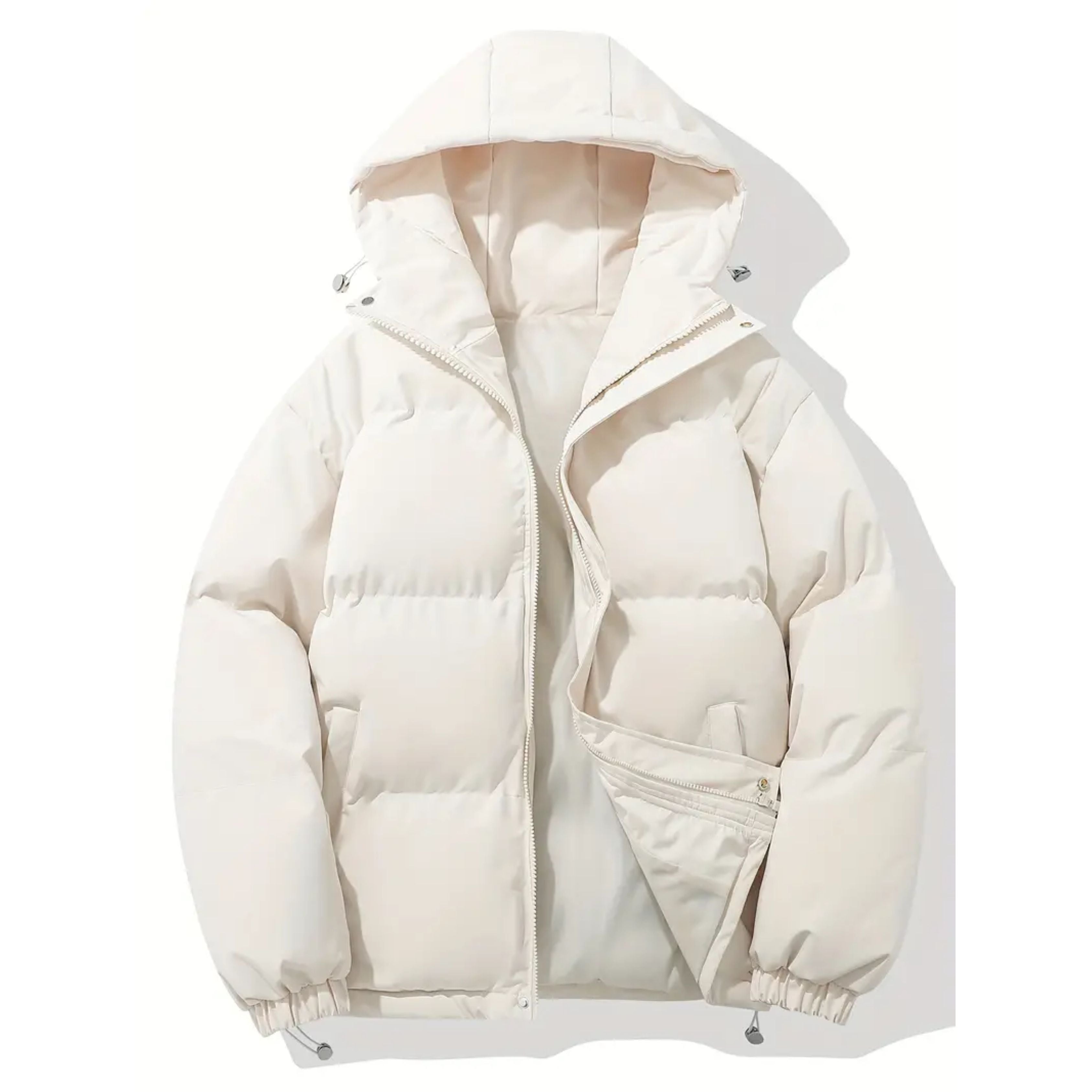 Puffer Jacket - Men's Warm Hooded Winter Down Jacket-Puffer Jacket-Chaps London-White-S-Chaps London