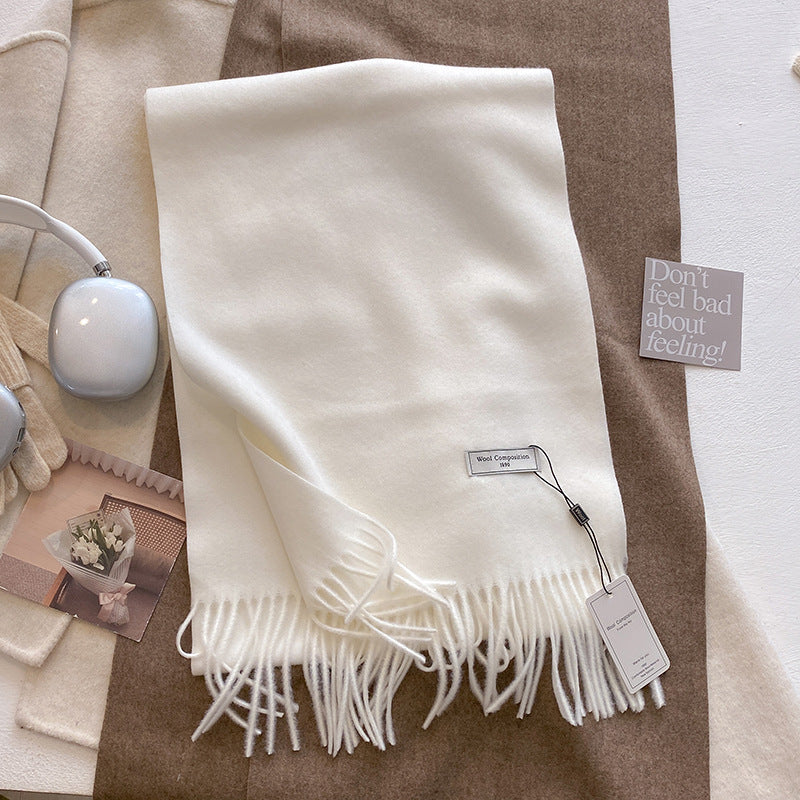 Scarf - Men's Tassel Shawl Winter Wrap-Scarf-Chaps London-Beige-Chaps London