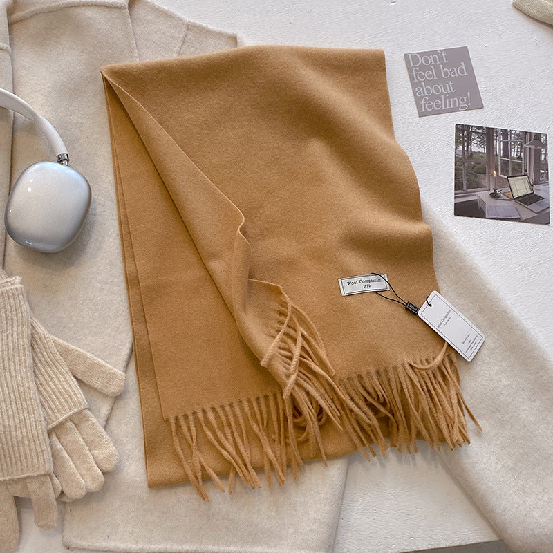 Scarf - Men's Tassel Shawl Winter Wrap-Scarf-Chaps London-Camel-Chaps London
