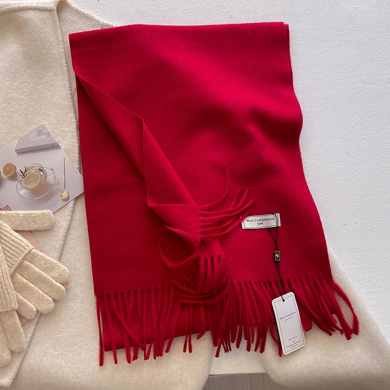 Scarf - Men's Tassel Shawl Winter Wrap-Scarf-Chaps London-Red-Chaps London