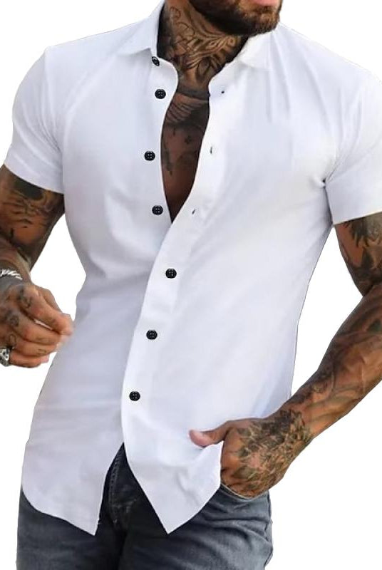 Short Sleeve Shirt | Stylish | Slim Fit | Button-up Shirt | Men's Shirts-Men's short sleeve top-Chaps London-Chaps London
