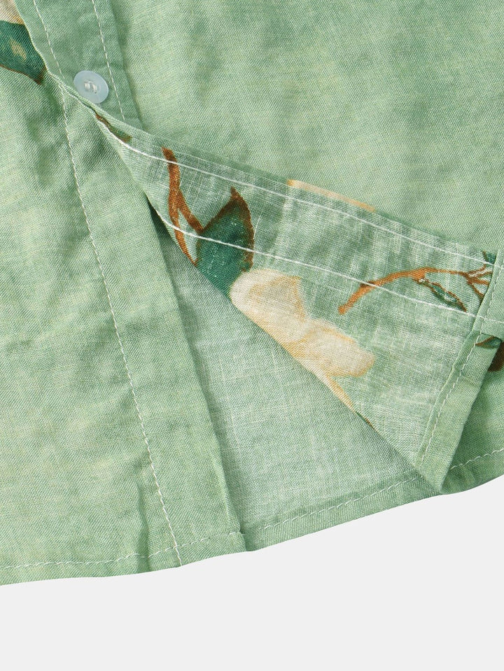 Short Sleeve Shirt - Turn Down Collar - Floral - Button-Up Shirt - Men's Shirts-Shirts-Chaps London-Chaps London