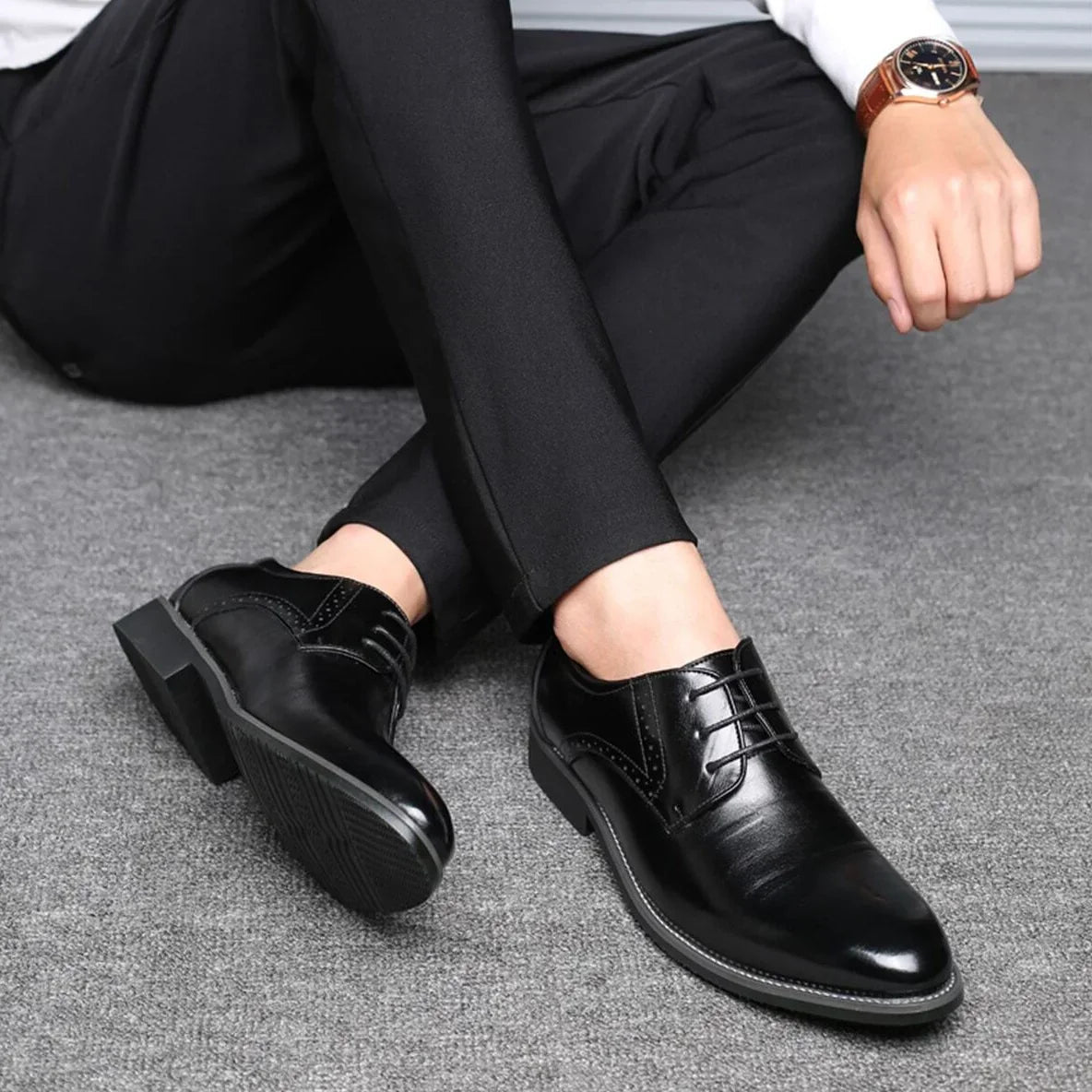 Smart Shoes | Derby | Lace-Up | Classic | Men's Dress Shoes-Derby Shoes-Chaps London-Chaps London