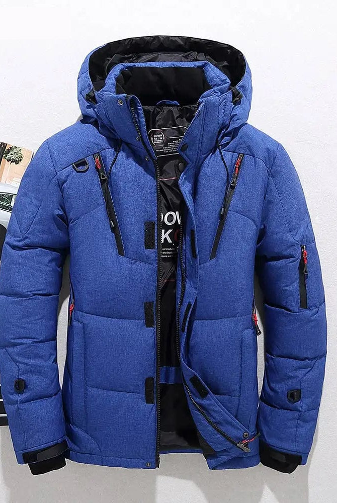 Snow Jacket | Hooded | Puffer | Down Jacket | Men's Winter Jackets-Chaps of London-Blue-XS-Chaps of London