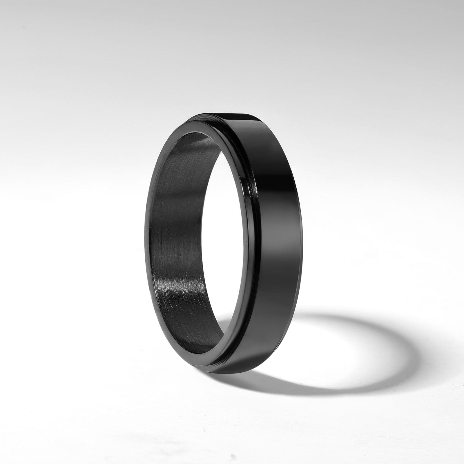 Spinner Ring - Men's Stainless Steel Fidget Band-Ring-Chaps London-Black-5-Chaps London
