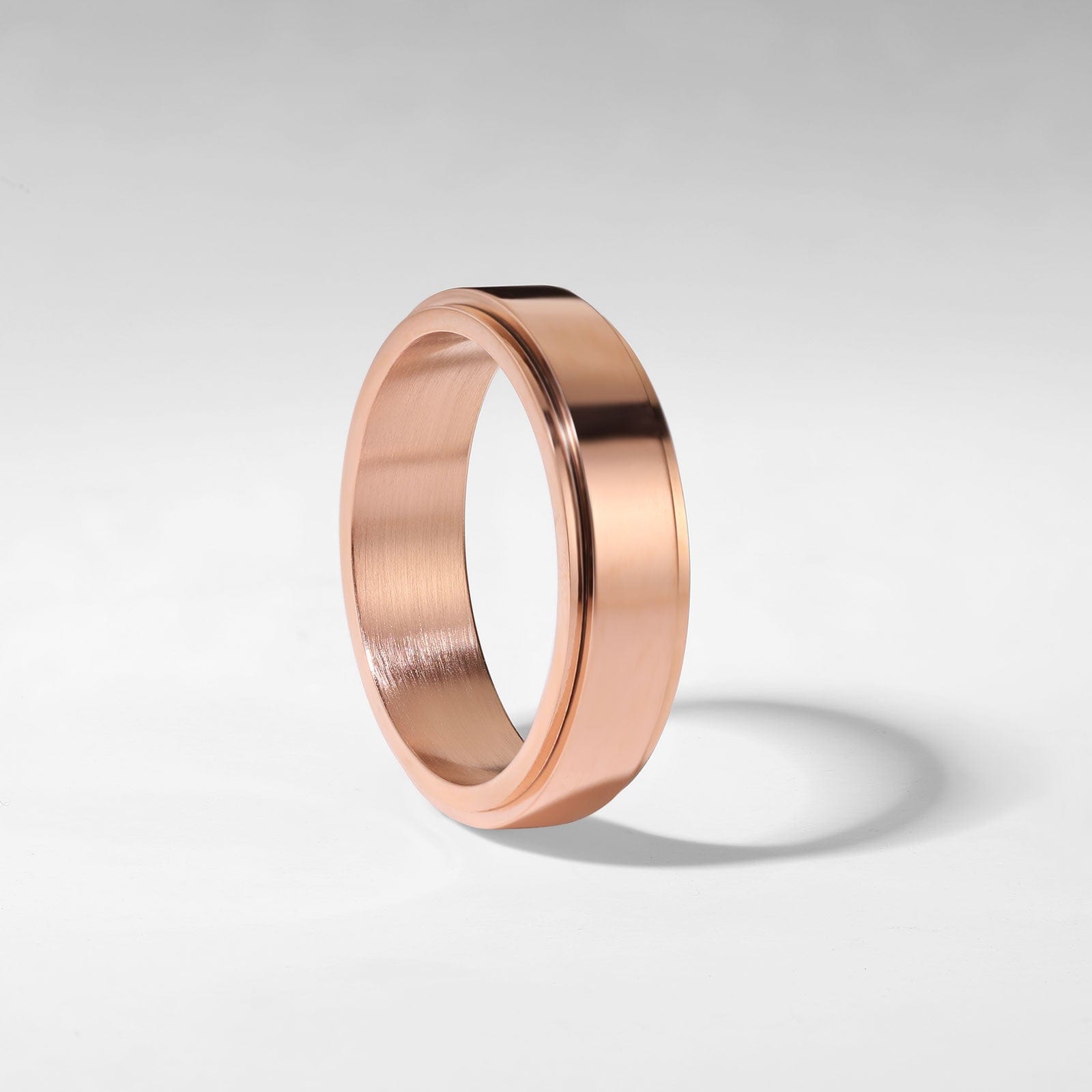 Spinner Ring - Men's Stainless Steel Fidget Band-Ring-Chaps London-Rose Gold-5-Chaps London
