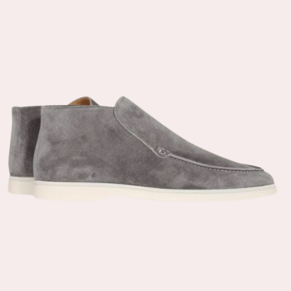 Suede Loafers - Men's Comfortable Slip On-Men Summer Slipper-Chaps London-Gray-UK 6.5-Chaps London