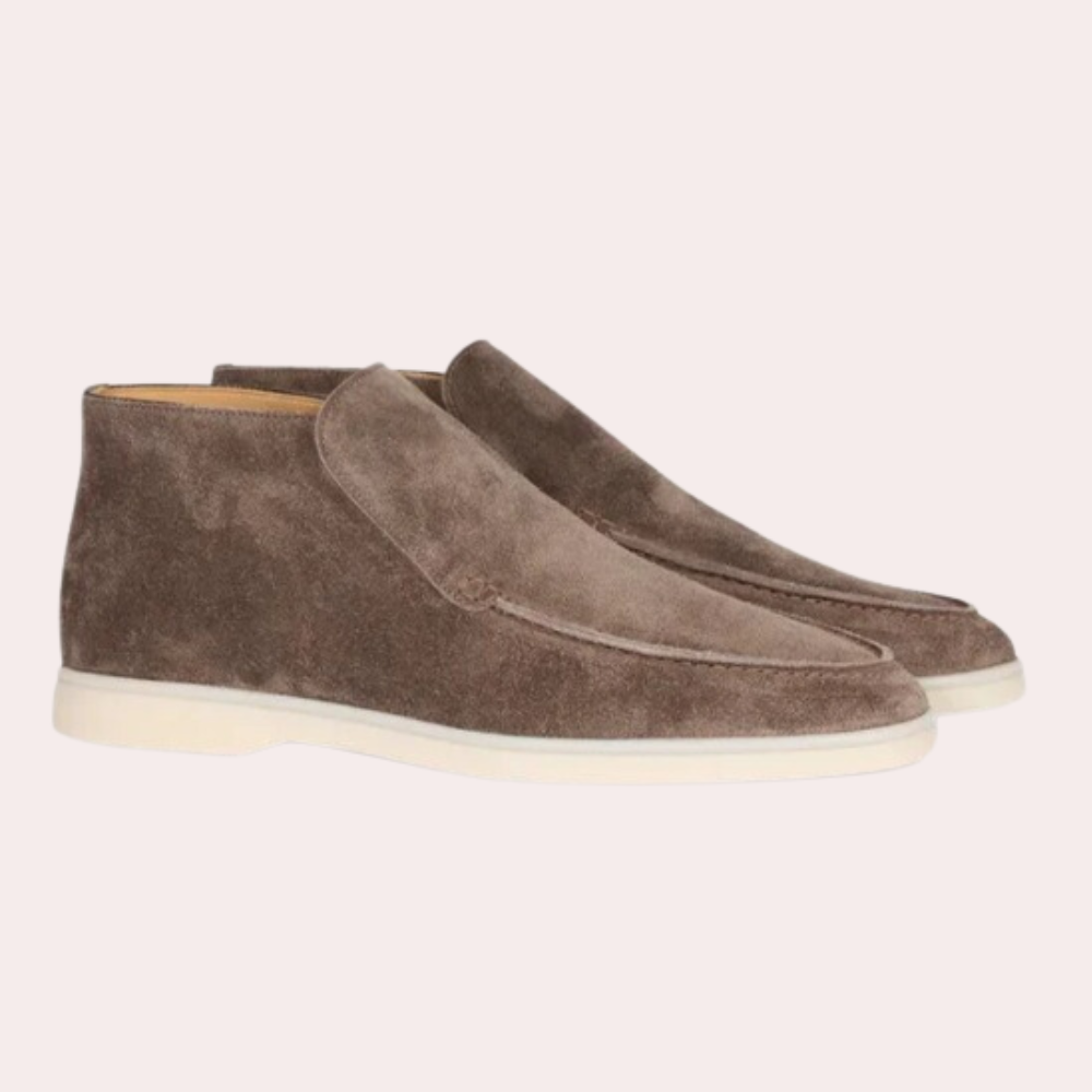 Suede Loafers - Men's Comfortable Slip On-Men Summer Slipper-Chaps London-Light Brown-UK 6.5-Chaps London