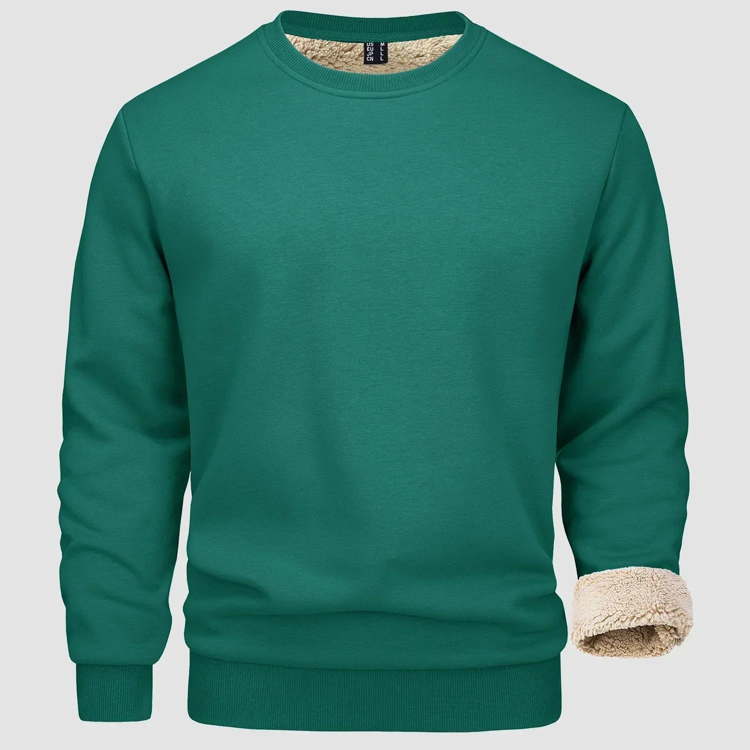 Sweatshirt - Warm - Crew Neck - Winter Pullover - Fleece Lined Sweatshirts for Men-Sweater-Chaps London-Jade Green-S-Chaps London