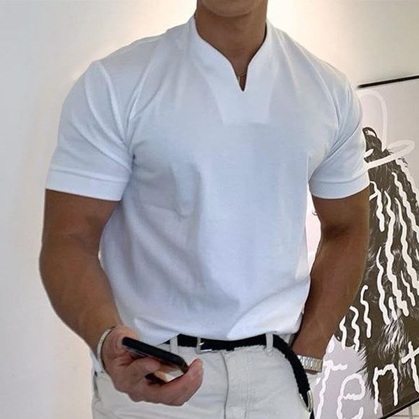 T-Shirt - Men's Breathable Short Sleeve Regular Fit T-Shirt-T-Shirts-Chaps London-White-M-Chaps London