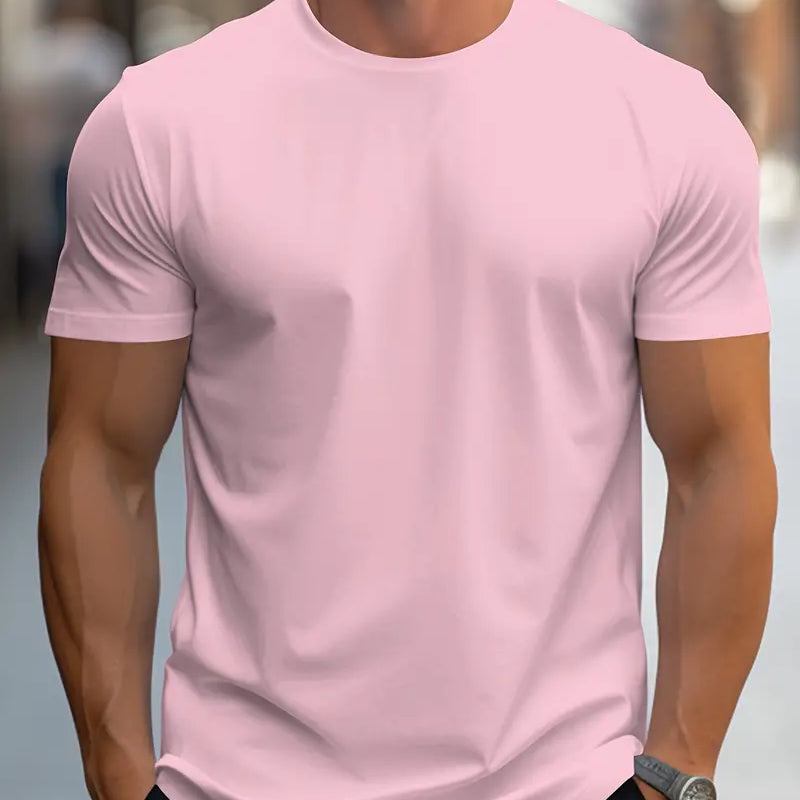 T-Shirt - Plain - Crew Neck - Basic T-Shirt - Men's Clothing-T-shirts-Chaps London-Rosa-S-Chaps London