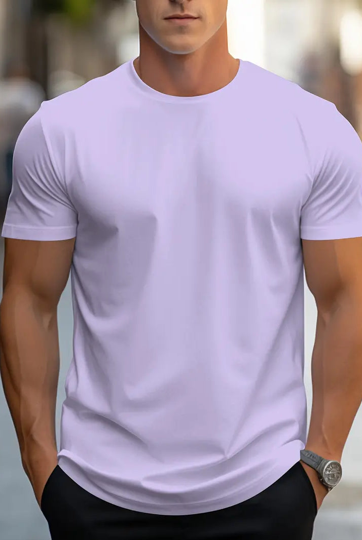 T-Shirt - Plain - Crew Neck - Basic T-Shirt - Men's Clothing-T-shirts-Chaps of London-Hellviolett-S-Chaps of London