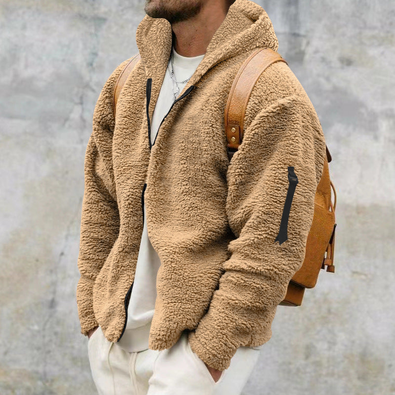Teddy Jacket - Hooded - Warm - Fleece Jacket - Men's Winter Jacket -Chaps London-Khaki-S-Chaps London