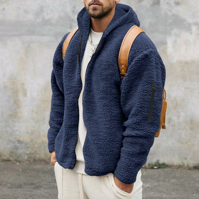 Teddy Jacket - Hooded - Warm - Fleece Jacket - Men's Winter Jacket -Chaps London-Navy-S-Chaps London