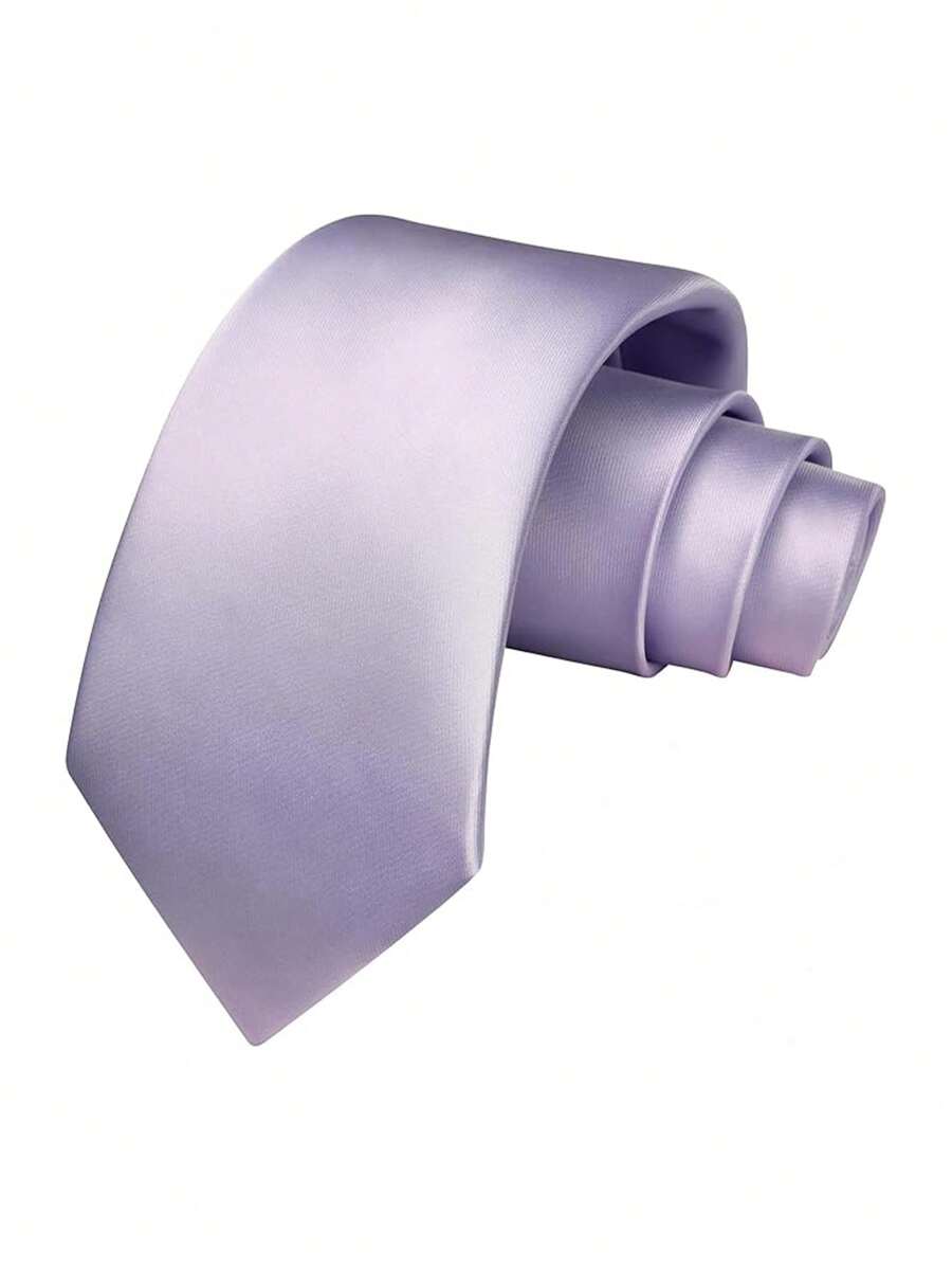 Tie - Men's Plain Colour 8 cm Business-Neckties-Chaps London-Lavender-Chaps London