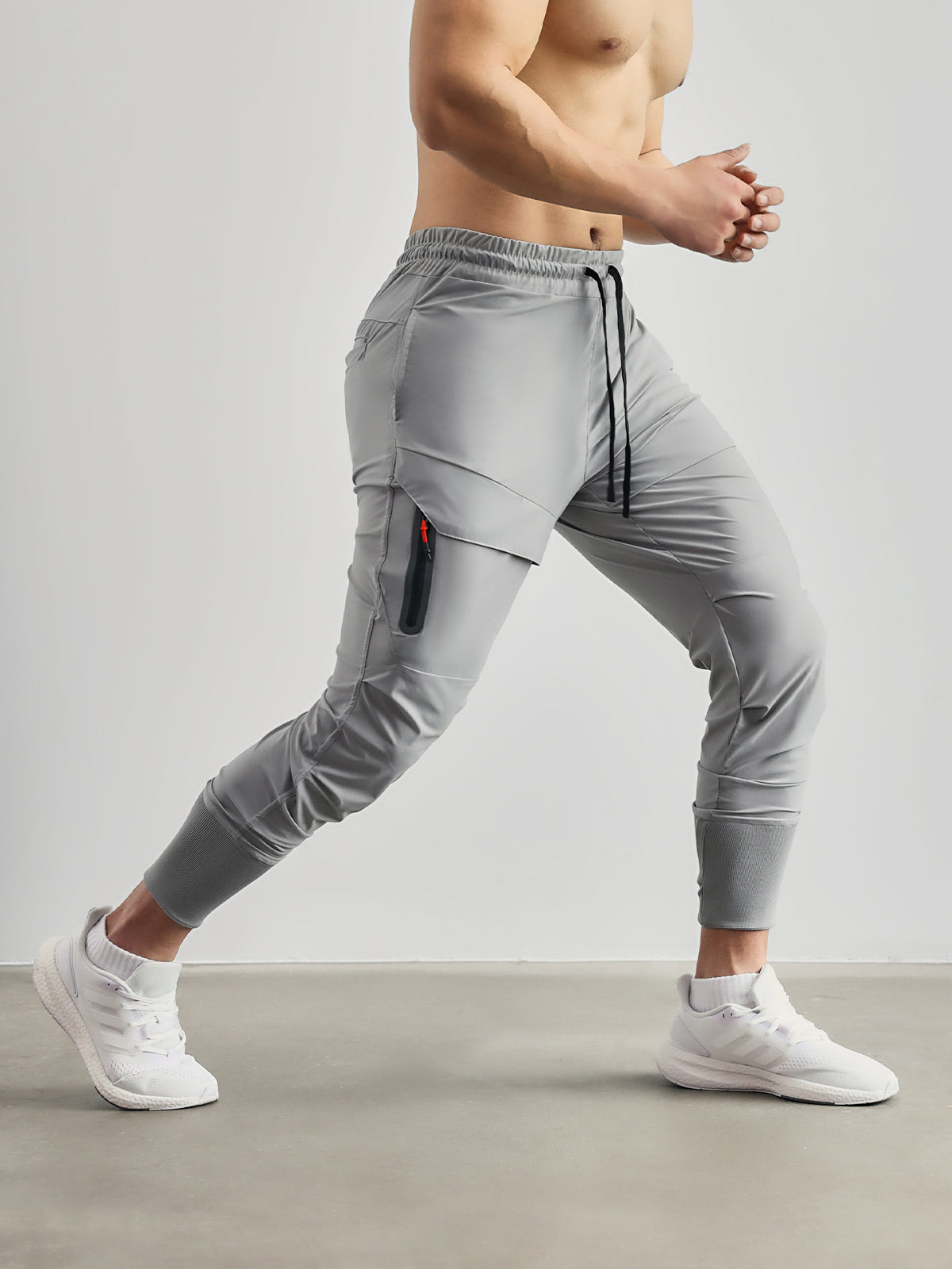 Track Pants - Men's Elastic Waist Stretchy Activewear Joggers-Broeken-Chaps London-Gray-S-Chaps London