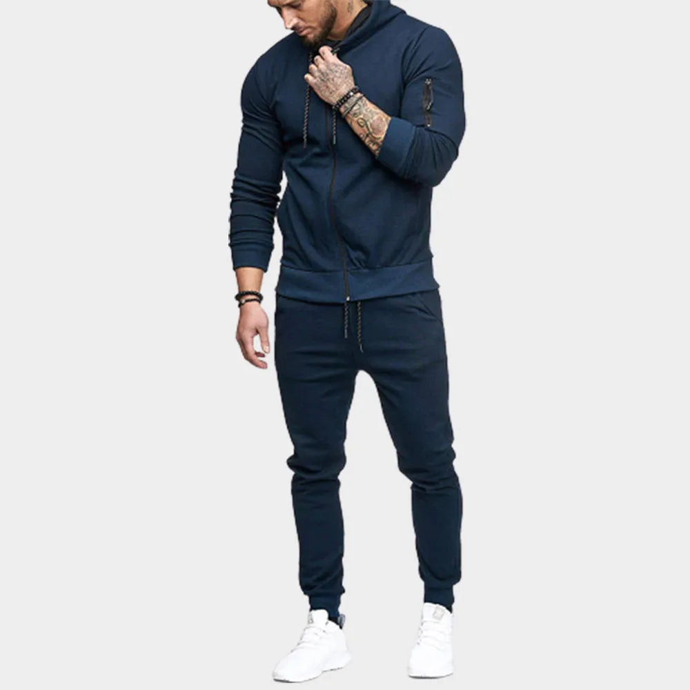 Tracksuit | Zip Up | Two-Piece | Jogging Set | Men's Co-Ord Set-Melvin Joggingspak-Chaps London-Blue-S-Chaps London