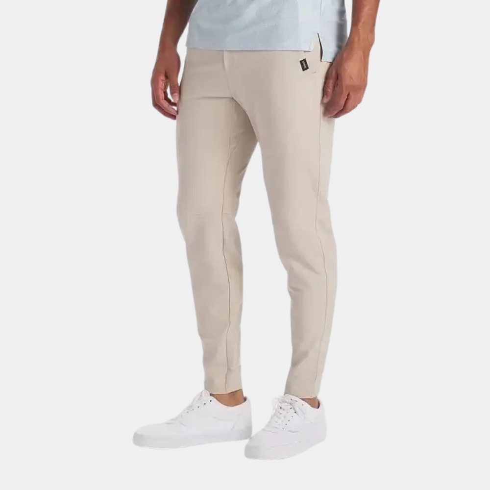 Trousers - Men's Slim Fit Skinny Stretch-Trousers-Chaps London-Beige-S-Chaps London