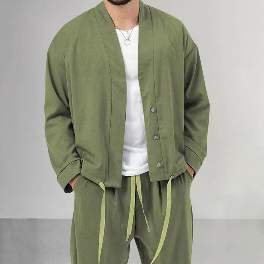 Two-Piece Set - Men's Overshirt and Sweatpants Co-Ord Set-2 piece set-Chaps London-Chaps London