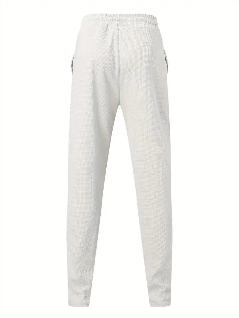 Waffle Joggers - Men's Slim Fit Drawstring Trousers-Joggers-Chaps London-Chaps London